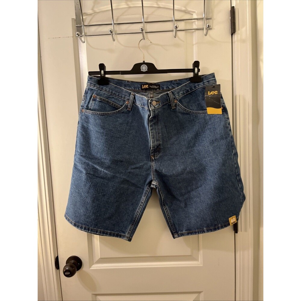 Lee Blue Denim Shorts Pepper Stone Men's Size 40 Irregular